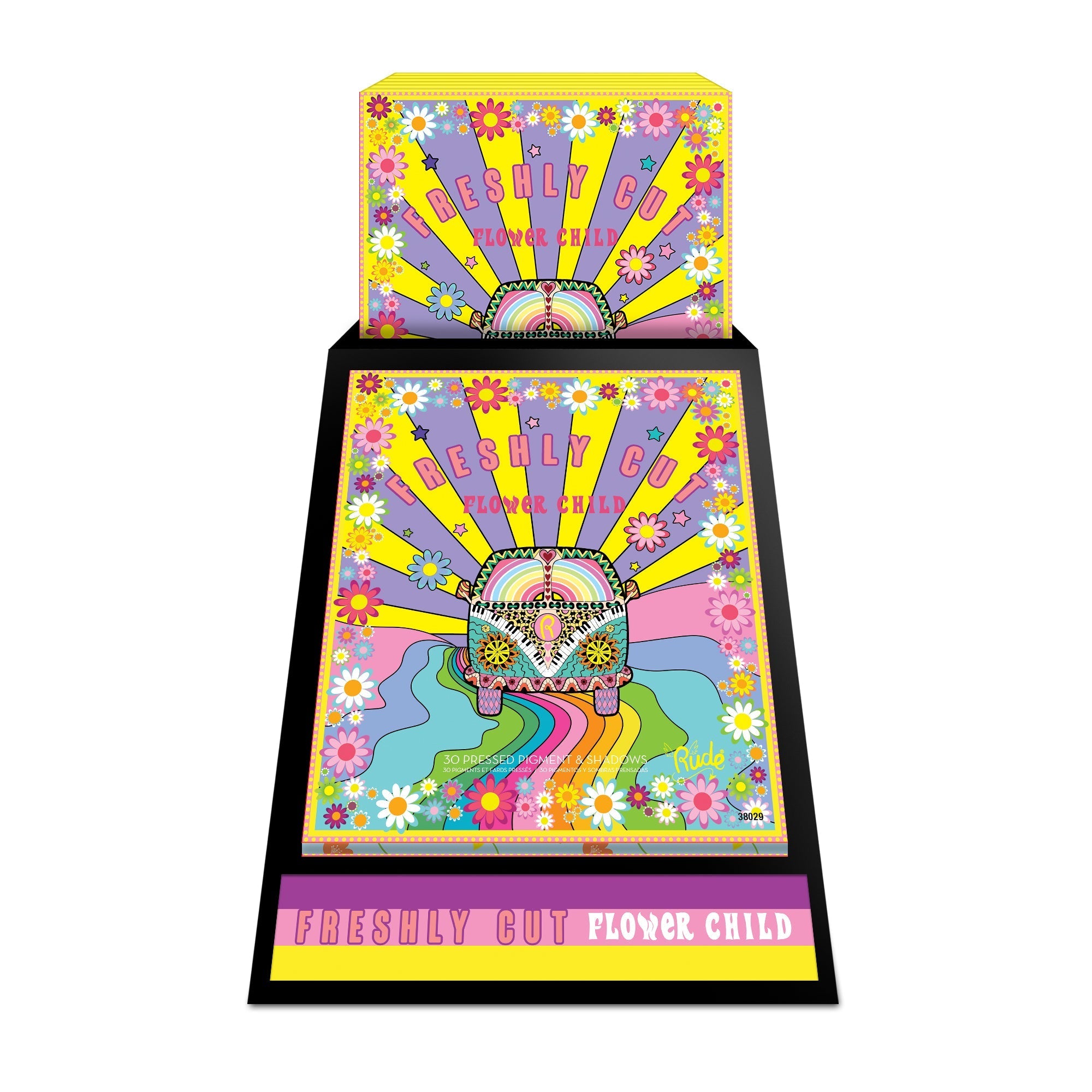 Flower Child 30 Pressed Pigment & Shadows - Freshly Cut Display Set, 24 pcs Wholesale Set by Rude Cosmetics | Fleurcouture