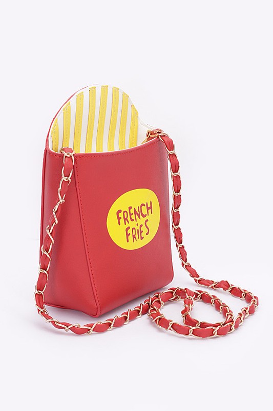 French Fries Crossbody Swing Clutch O/S by Artini Accessories | Fleurcouture