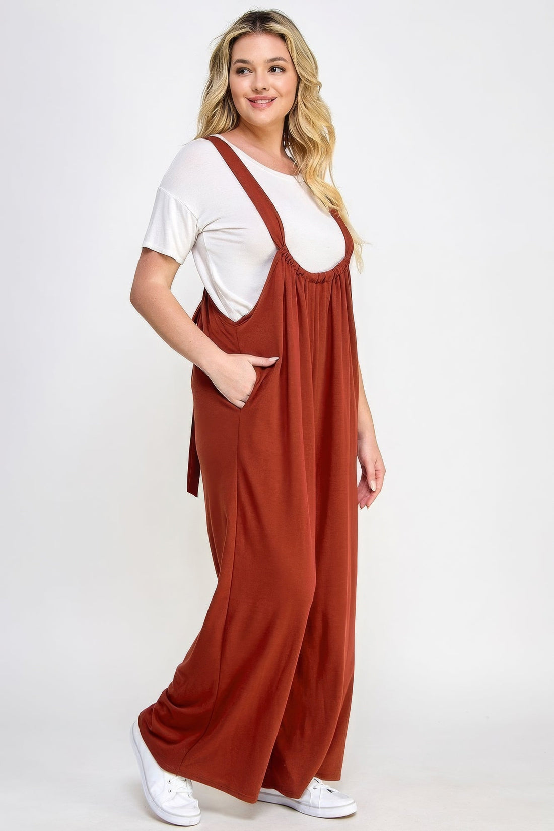 French Terry Wide Leg Jumpsuit Overalls by Fleurcouture | Fleurcouture
