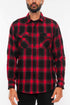 FULL PLAID CHECKERED FLANNEL LONG SLEEVE RED BLACK 2XL by WEIV | Fleurcouture
