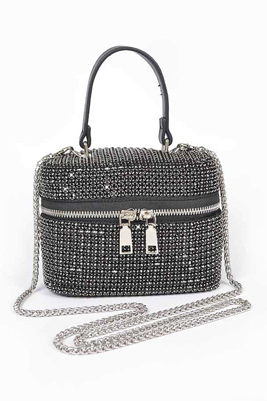 Full Stone Small Vanity Iconic Swing Bag Black O/S by Artini Accessories | Fleurcouture