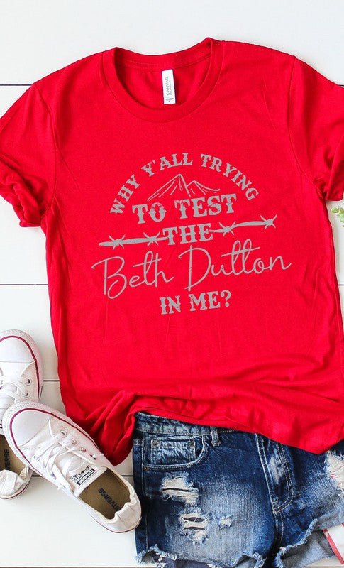 Funny Beth Dutton Graphic Tee PLUS Canvas Red XXL by Kissed Apparel | Fleurcouture