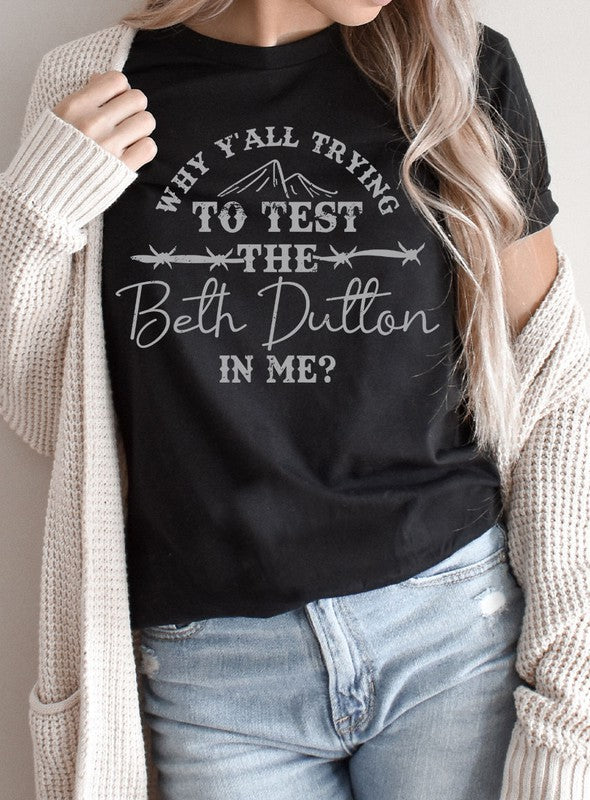 Funny Beth Dutton Graphic Tee PLUS Heather Black XXL by Kissed Apparel | Fleurcouture