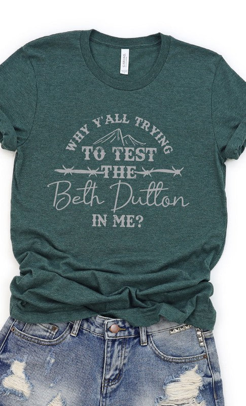 Funny Beth Dutton Graphic Tee PLUS Heather Forest Green XXL by Kissed Apparel | Fleurcouture