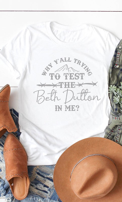 Funny Beth Dutton Graphic Tee PLUS White XXL by Kissed Apparel | Fleurcouture