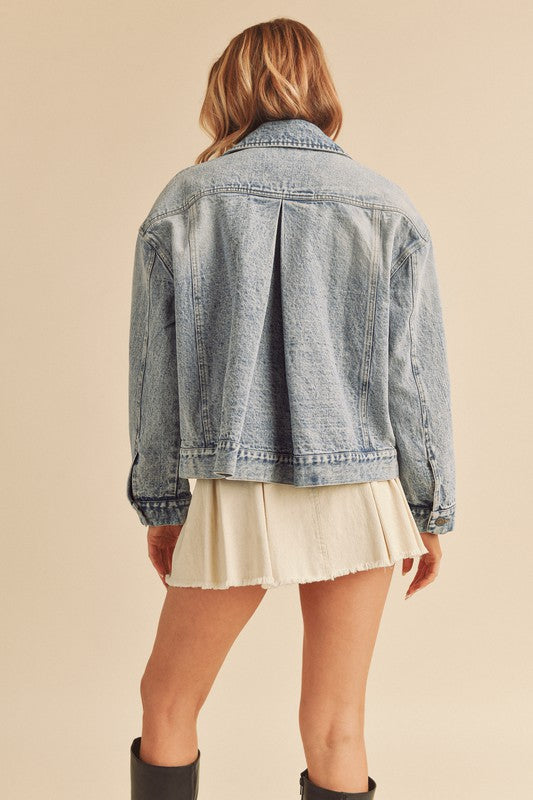 Gayla Denim Jacket DENIM S by Aemi + Co | Fleurcouture