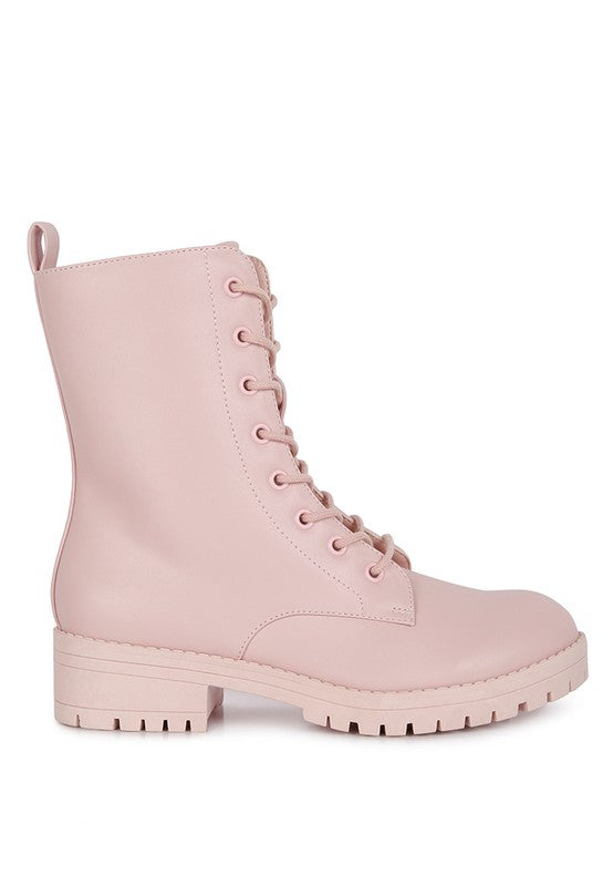 Geneva High Top Ankle Boot Pink by Rag Company | Fleurcouture