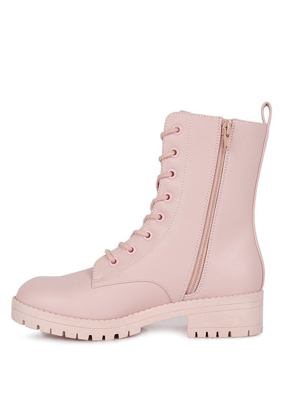 Geneva High Top Ankle Boot Pink by Rag Company | Fleurcouture