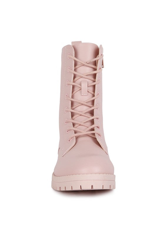 Geneva High Top Ankle Boot Pink by Rag Company | Fleurcouture