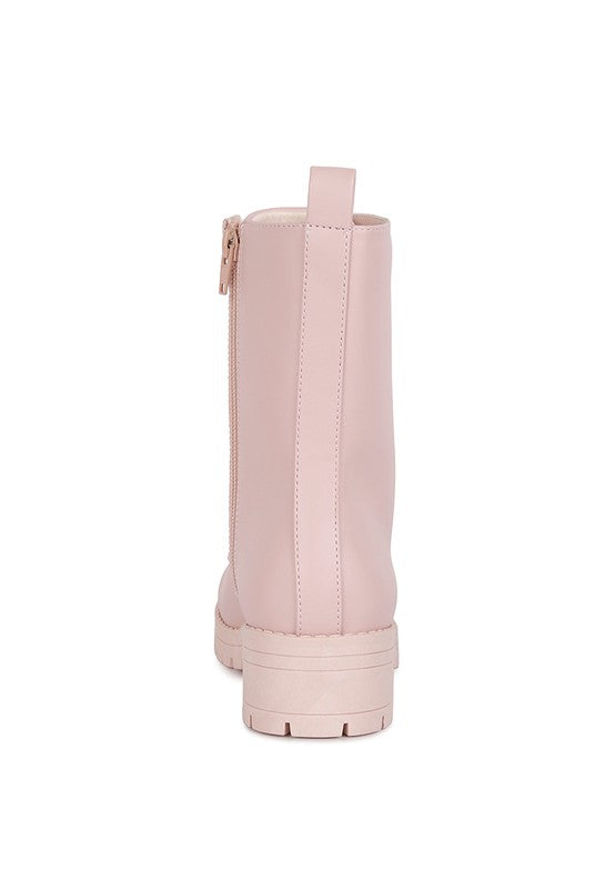 Geneva High Top Ankle Boot Pink by Rag Company | Fleurcouture