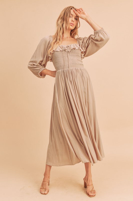Geri Dress ECRU S by Aemi + Co | Fleurcouture