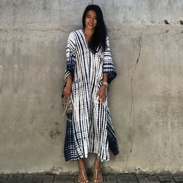 Gio Wide Dress & Beach Cover Up BlackandWhite OS by ClaudiaG Collection | Fleurcouture