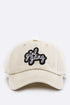 Girl Gang Embroidery Cotton Cap Beige O/S by Artini Accessories | Fleurcouture