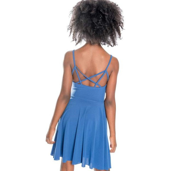 GIRLS CAGE BACK SKATER DRESS Royal Blue S by Cheryl Creations | Fleurcouture