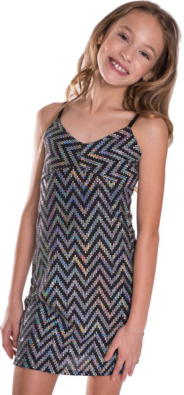 GIRLS SPARKLE STRIPE DRESS by Cheryl Creations | Fleurcouture