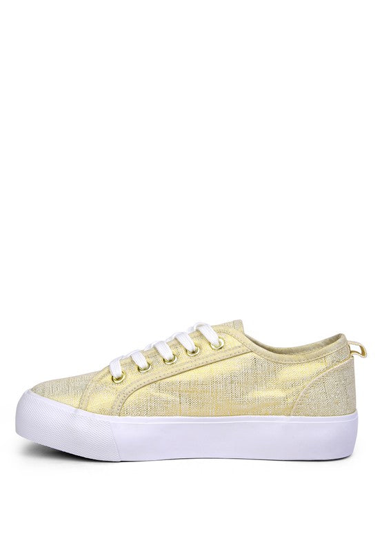 Glam Doll Knitted Sliver Platform Sneakers by Rag Company | Fleurcouture