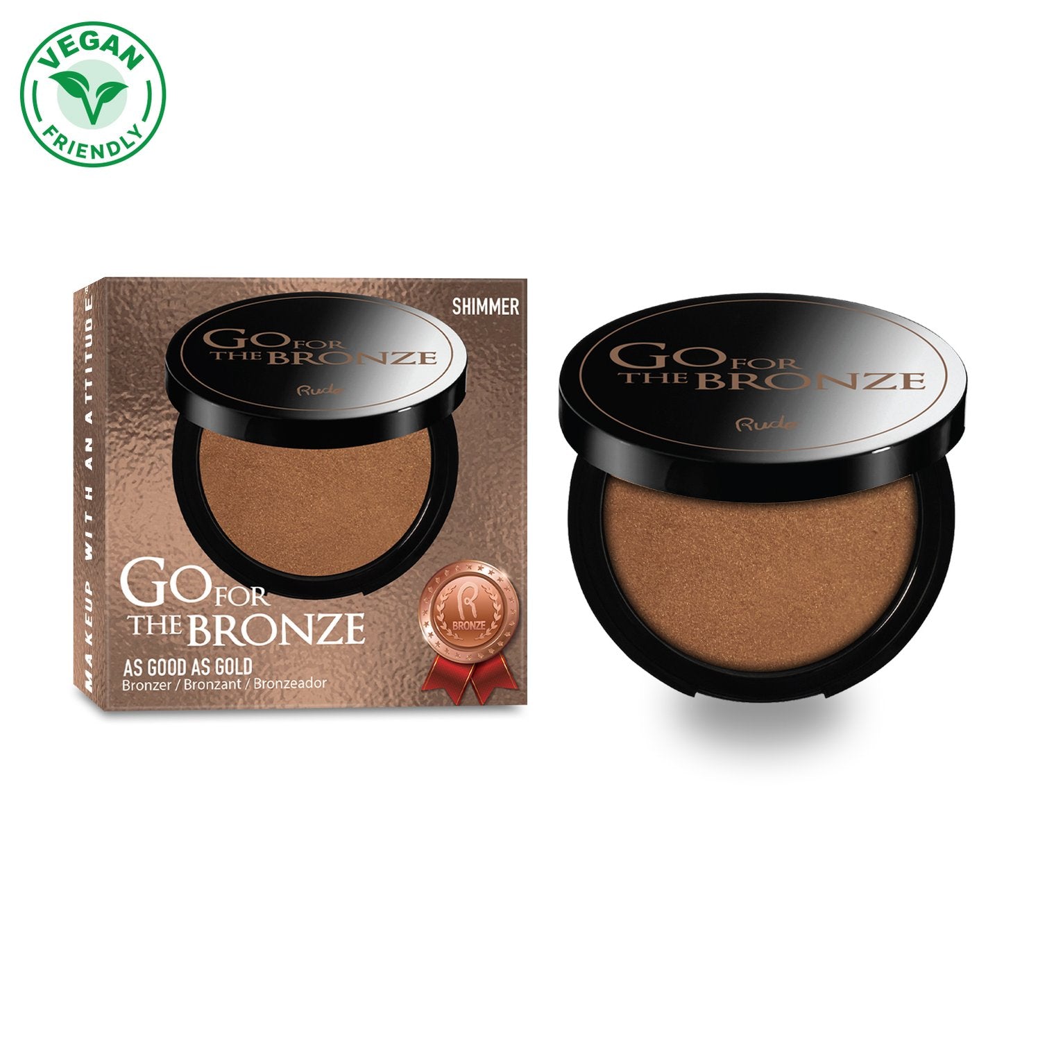 Go For The Bronze Bronzer Display Set, 48pcs Wholesale Set by Rude Cosmetics | Fleurcouture