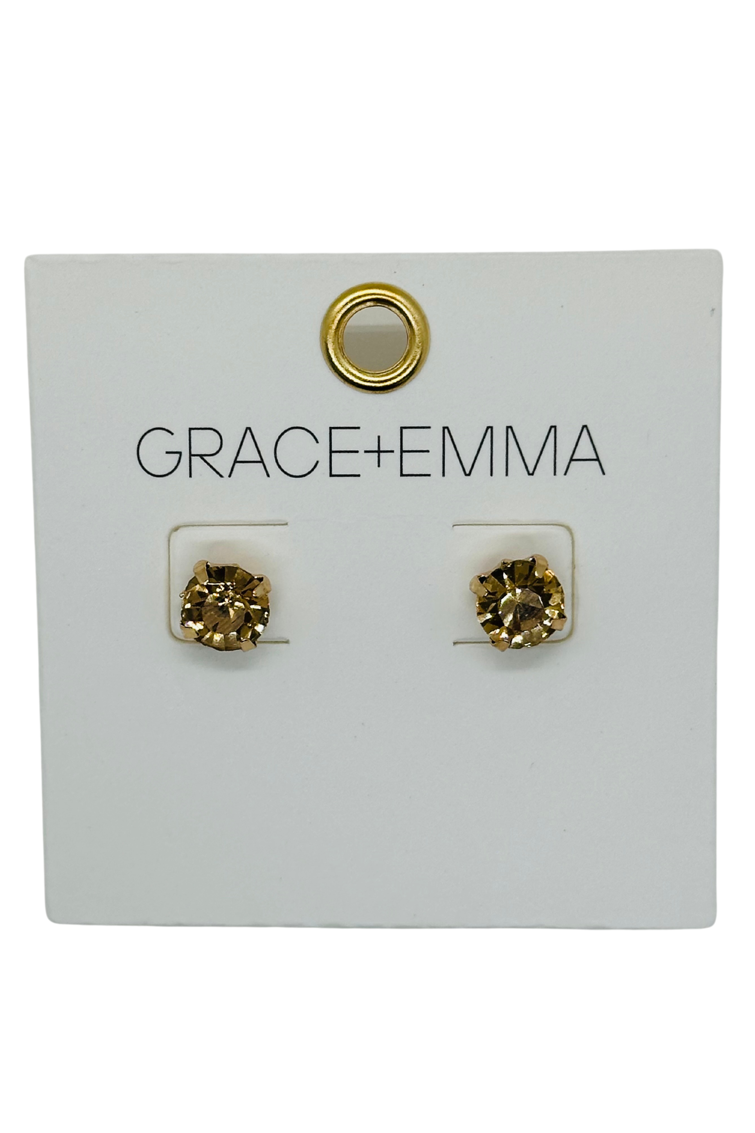 Gold Circled Stud Earrings Gold One Size Earrings by Grace & Emma | Fleurcouture