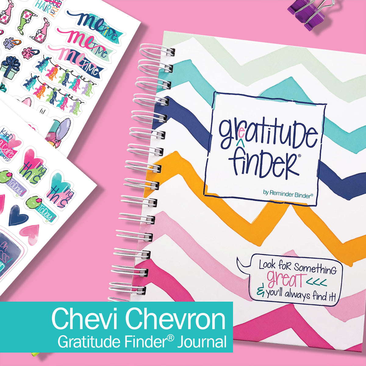 Gratitude Finder® Journals Chevi Chevron Gratitude by DAS | Fleurcouture