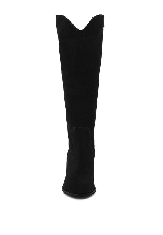 GREAT-STORM Suede Leather Calf Boots by Rag Company | Fleurcouture