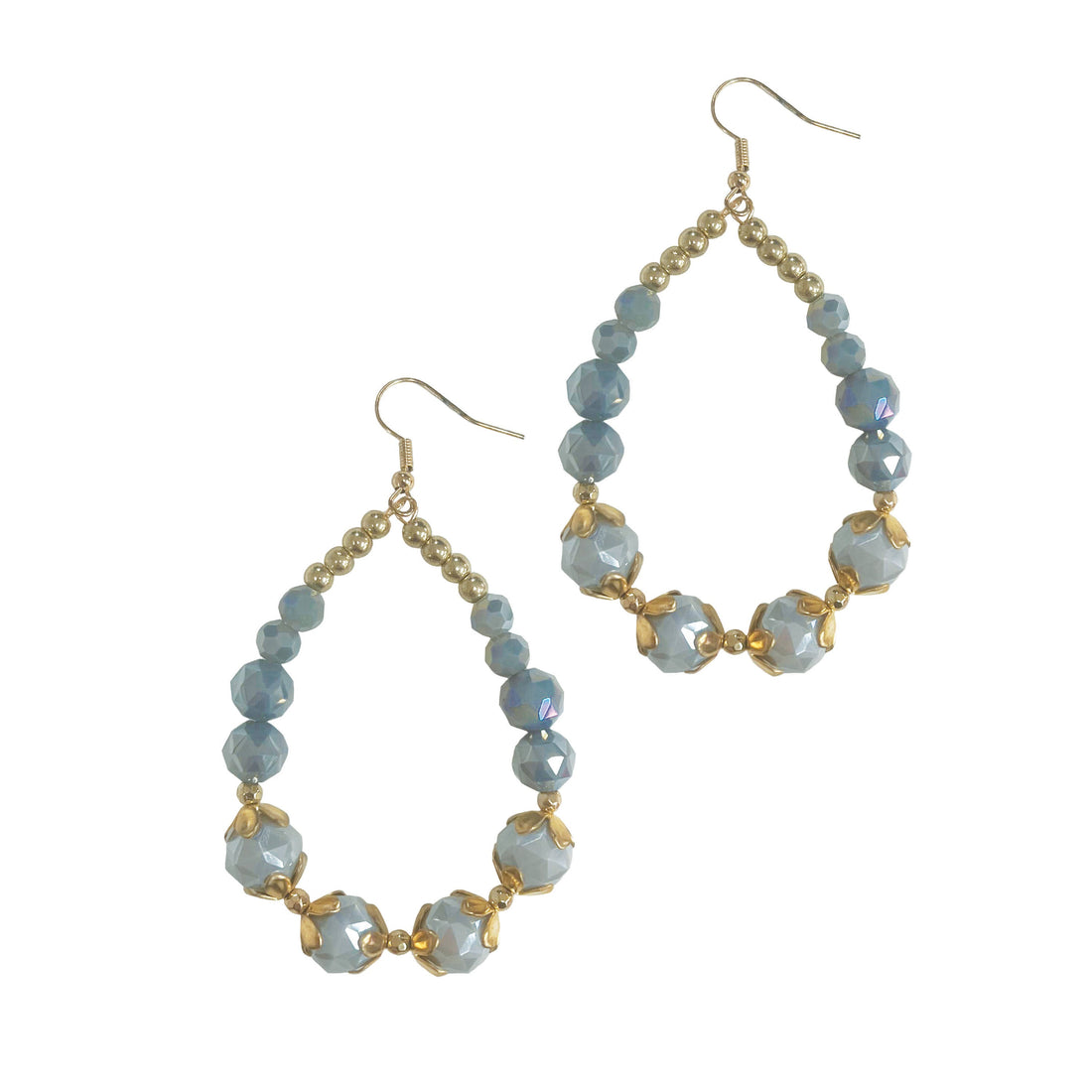 Grey beaded Earrings Grey One Size Earrings by Grace & Emma | Fleurcouture