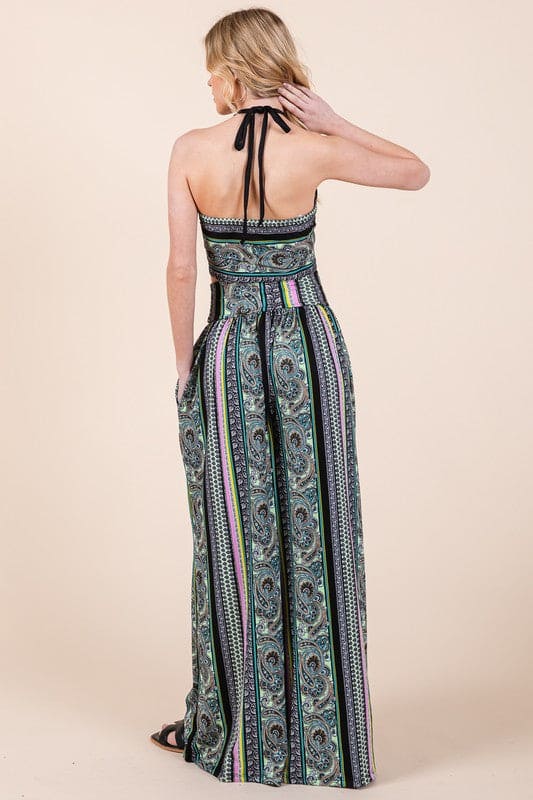 Halter Crop Top Boho Print by Orange Farm Clothing | Fleurcouture