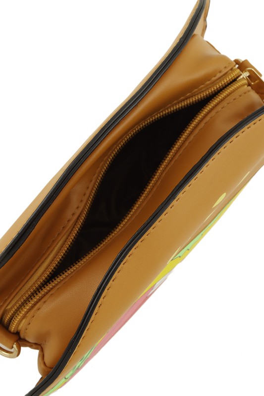 HAMBURGER Shape Crossbody Bag BROWN OS by ICCO ACCESSORIES | Fleurcouture
