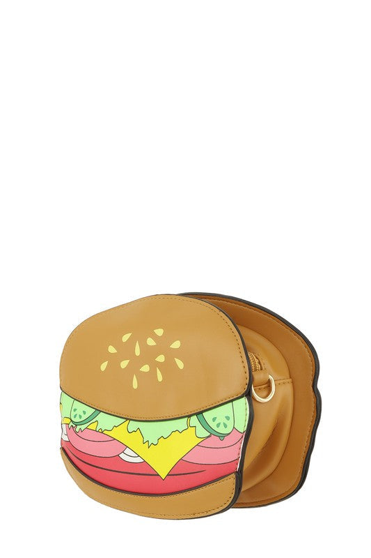 HAMBURGER Shape Crossbody Bag BROWN OS by ICCO ACCESSORIES | Fleurcouture