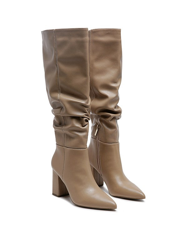 HANOI KNEE HIGH SLOUCH BOOT Taupe 10 by Rag Company | Fleurcouture
