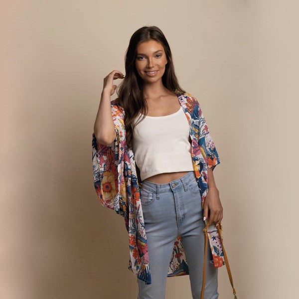 Happy Kimono Multi by ClaudiaG Apparel | Fleurcouture