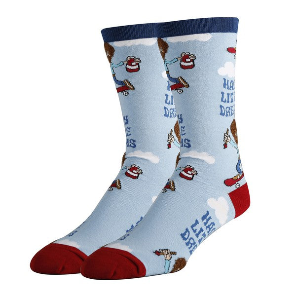 Happy Little Dreams - Mens Crew Socks blue MS by Oooh Yeah Socks | Fleurcouture