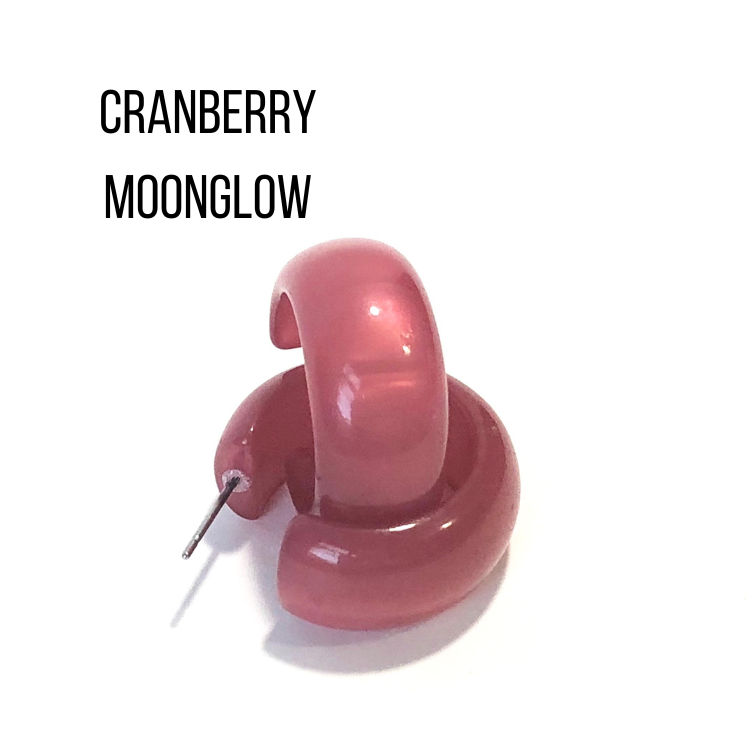 Haskell Hoop Earrings Cranberry Moonglow Haskell Hoops by Leetie Lovendale | Fleurcouture