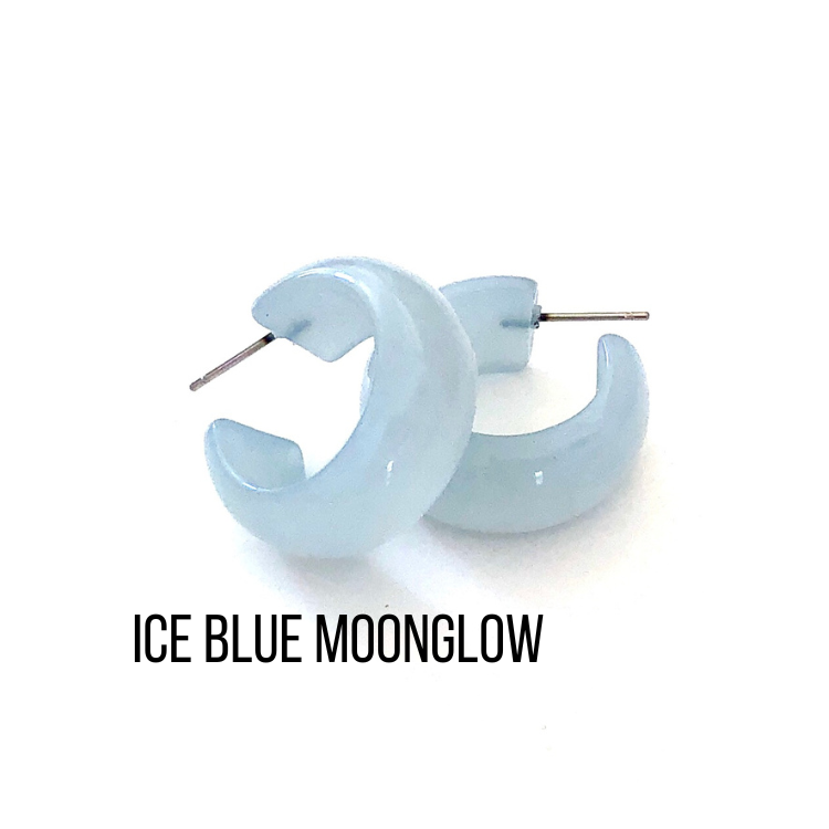 Haskell Hoop Earrings Ice Blue Moonglow Haskell Hoops by Leetie Lovendale | Fleurcouture