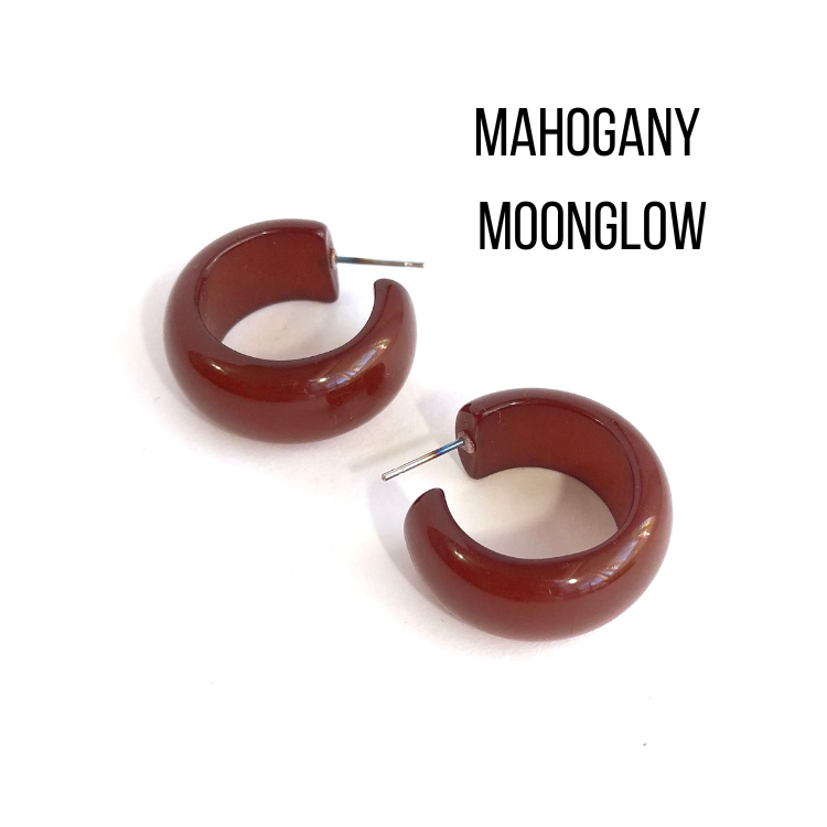 Haskell Hoop Earrings Mahogany Moonglow Haskell Hoops by Leetie Lovendale | Fleurcouture