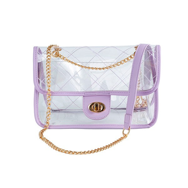HIGH QUALITY QUILTED CLEAR PVC BAG Os by Bella Chic | Fleurcouture