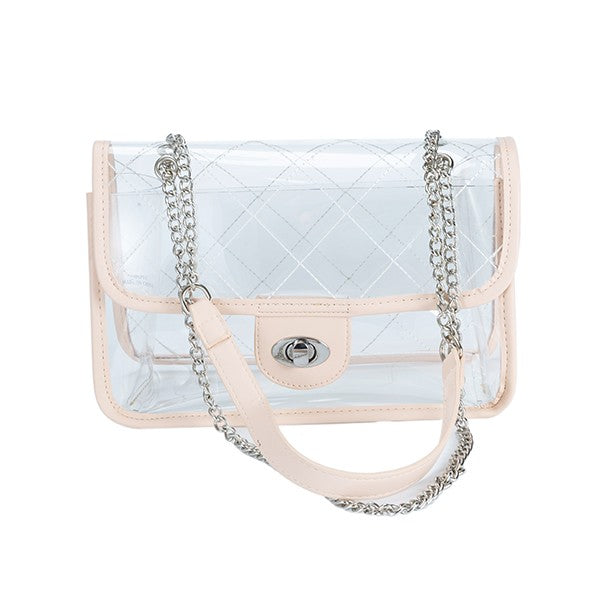 HIGH QUALITY QUILTED CLEAR PVC BAG Os by Bella Chic | Fleurcouture