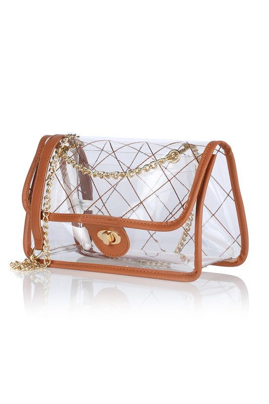 HIGH QUALITY QUILTED CLEAR PVC BAG Os by Bella Chic | Fleurcouture