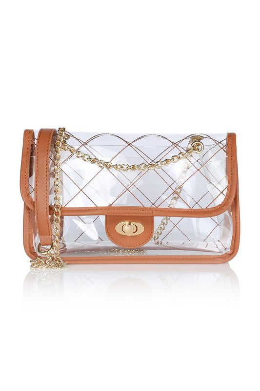 HIGH QUALITY QUILTED CLEAR PVC BAG Os by Bella Chic | Fleurcouture