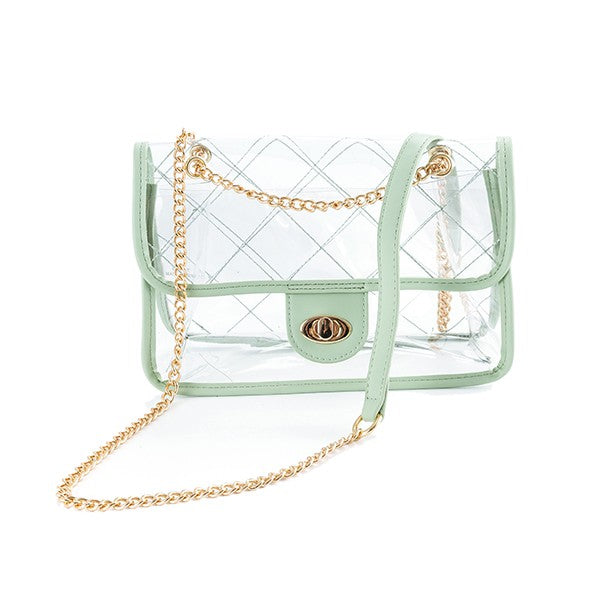 HIGH QUALITY QUILTED CLEAR PVC BAG Os by Bella Chic | Fleurcouture