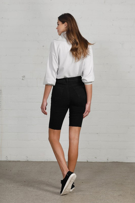 HIGH RISE BIKE SHORTS BLACK by Insane Gene | Fleurcouture