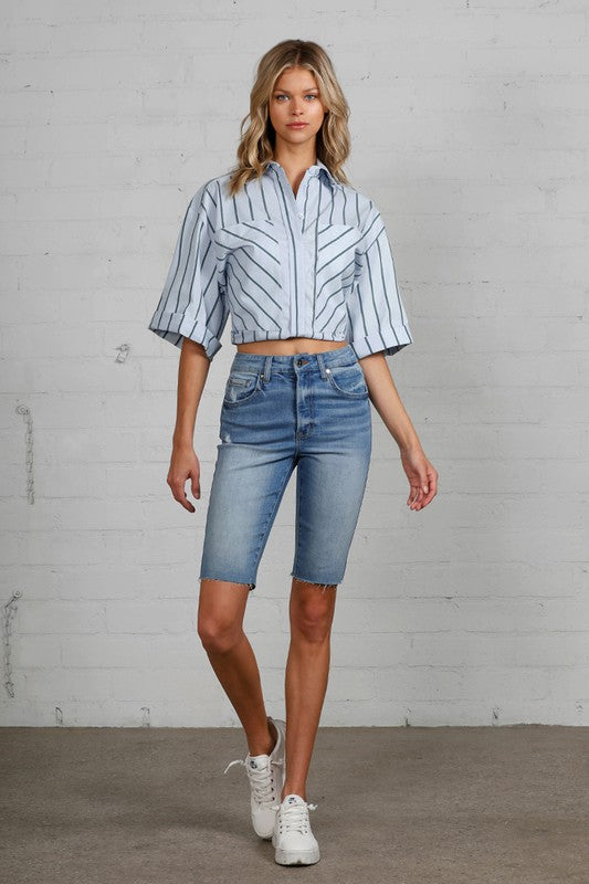 HIGH RISE BIKE SHORTS DARK L by Insane Gene | Fleurcouture