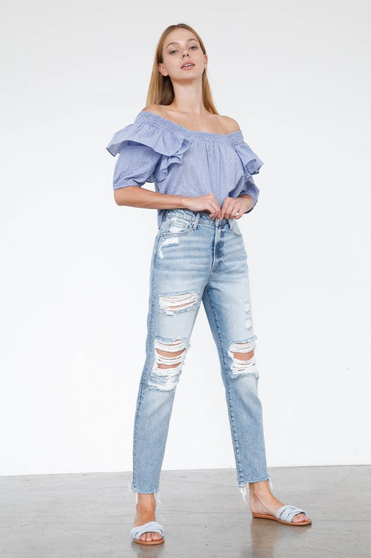 HIGH RISE MOM JEANS LIGHT by Insane Gene | Fleurcouture
