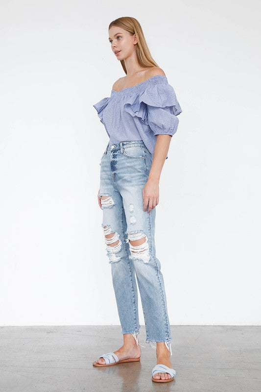 HIGH RISE MOM JEANS LIGHT by Insane Gene | Fleurcouture