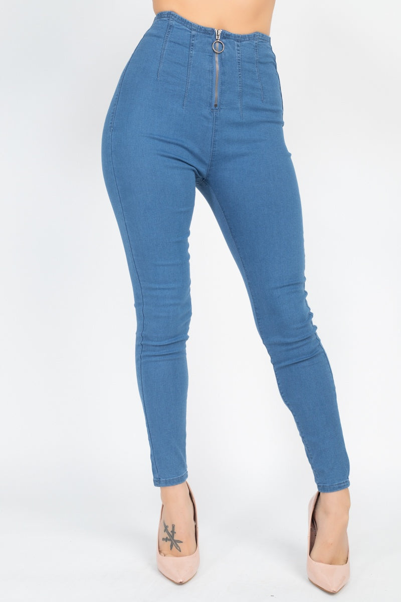 High Waist Denim Jeans by Fleurcouture | Fleurcouture