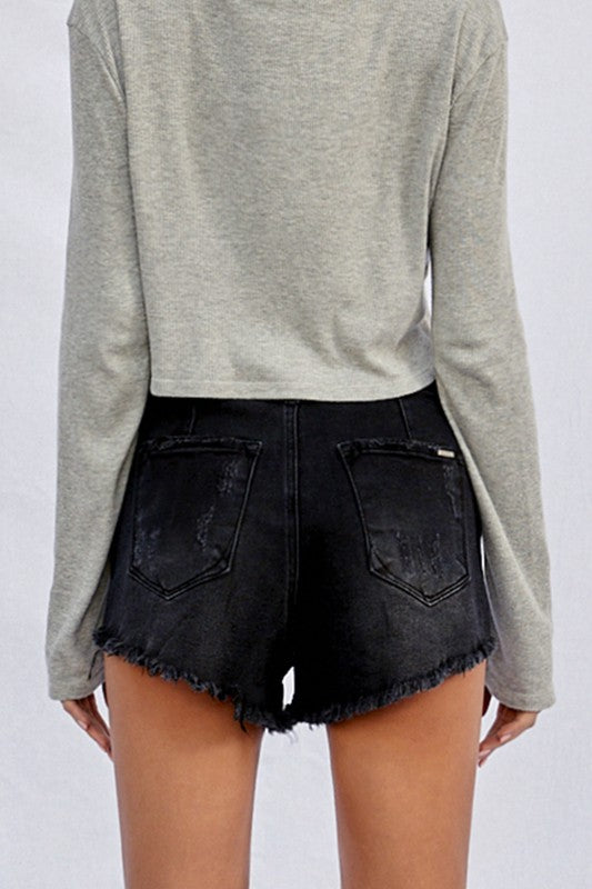 HIGH WAISTED SHORTS BLACK by Insane Gene | Fleurcouture