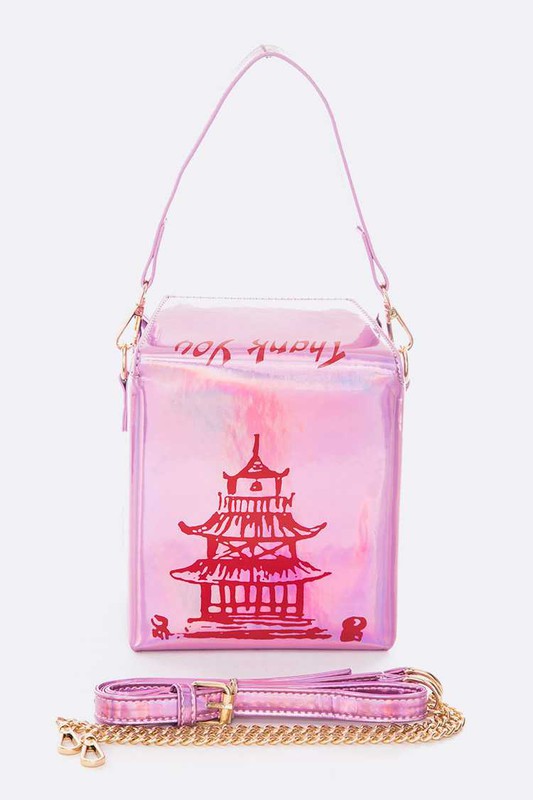 Holographic Iconic Chinese Take Out Box Clutch O/S by Artini Accessories | Fleurcouture