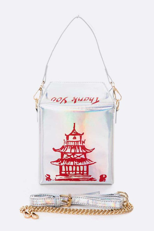 Holographic Iconic Chinese Take Out Box Clutch O/S by Artini Accessories | Fleurcouture
