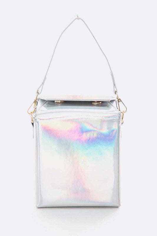 Holographic Iconic Chinese Take Out Box Clutch O/S by Artini Accessories | Fleurcouture