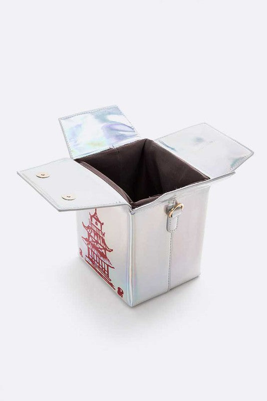 Holographic Iconic Chinese Take Out Box Clutch O/S by Artini Accessories | Fleurcouture