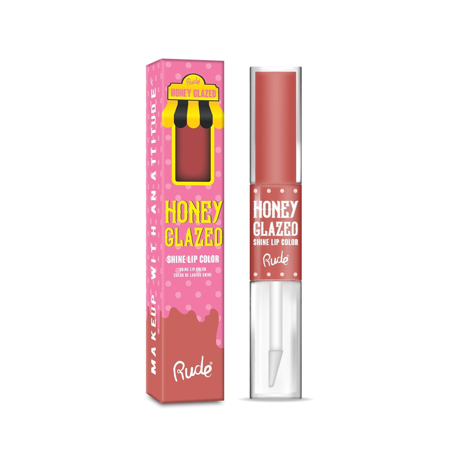 Honey Glazed Shine Lip Color Crullers Lip Gloss by Rude Cosmetics | Fleurcouture